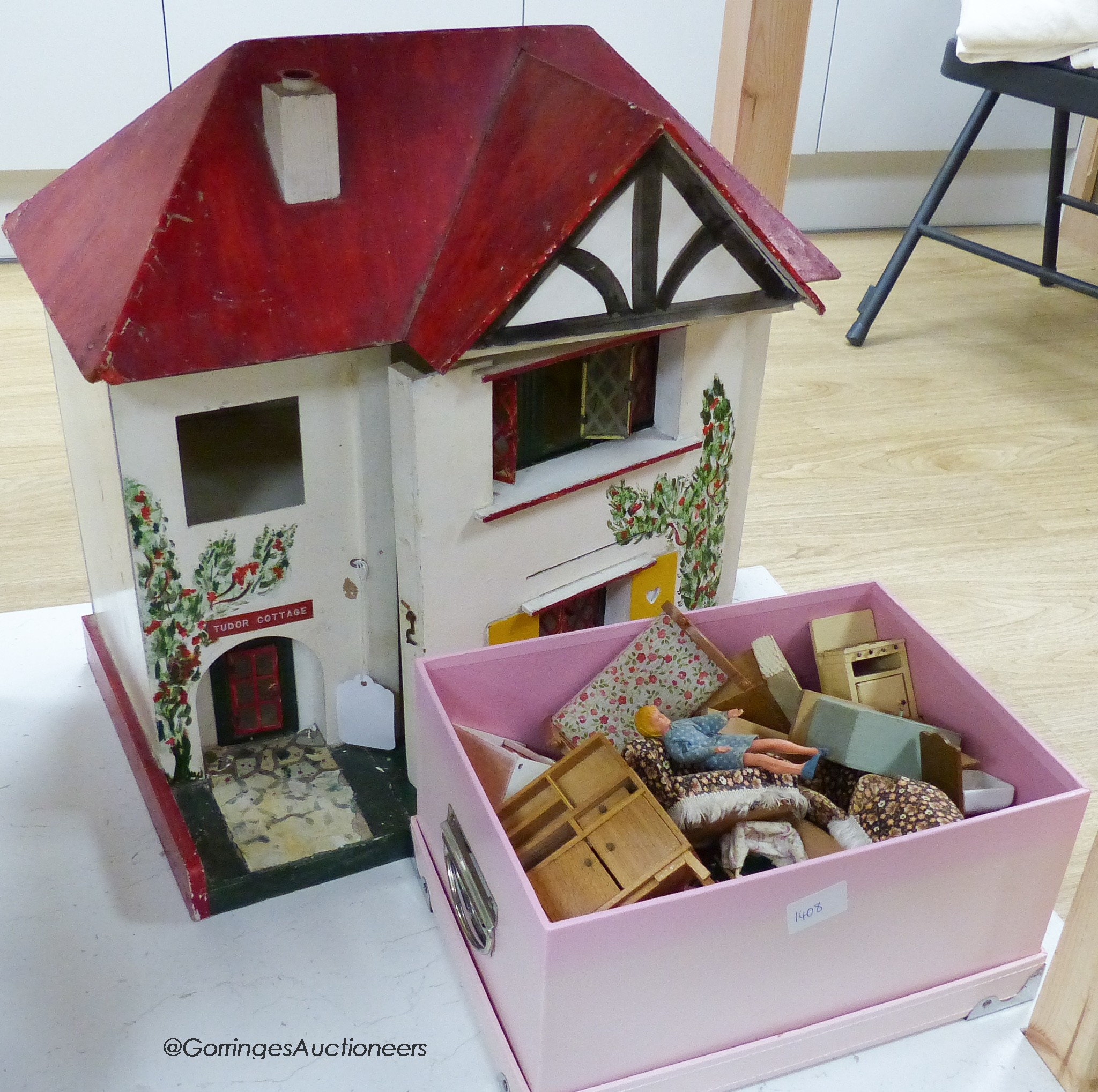 A furnished 1930's doll's house